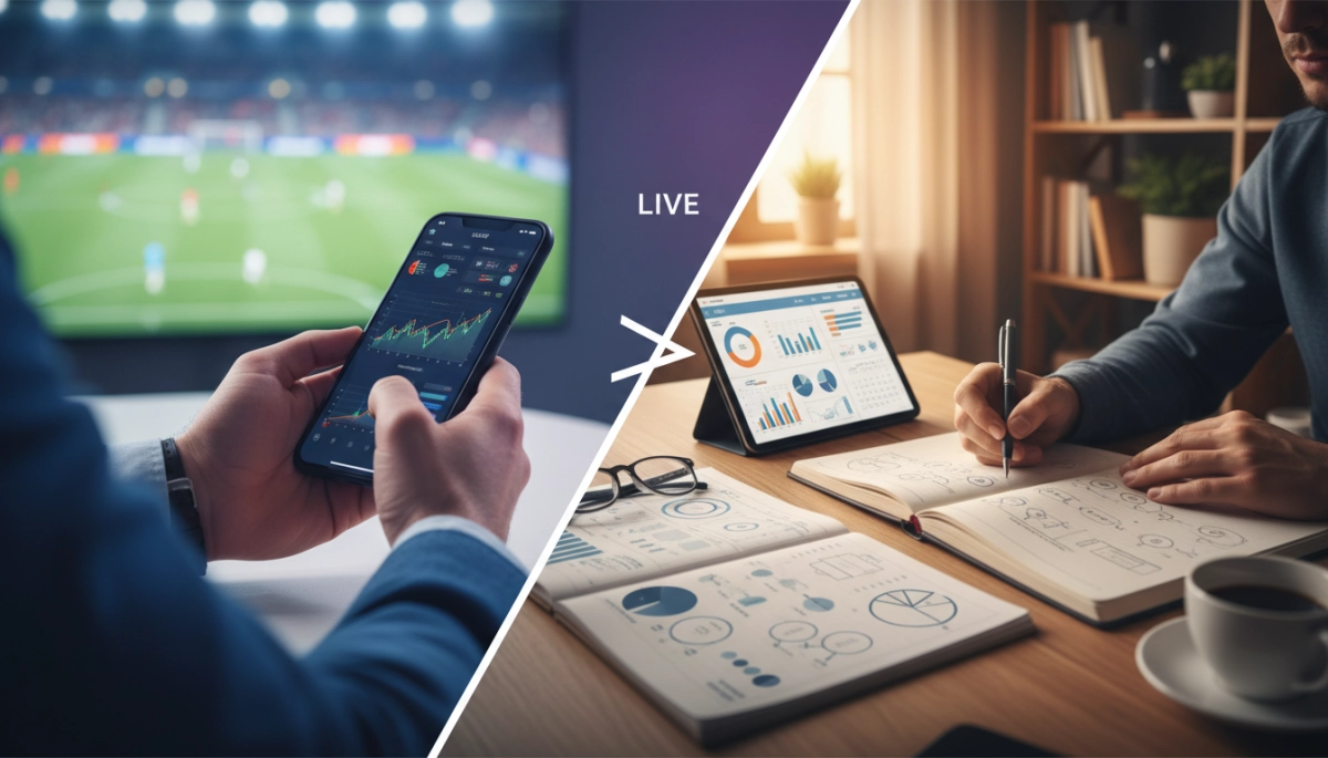 Apostas futebol ao vivo vs pré-jogo: quando escolher cada uma